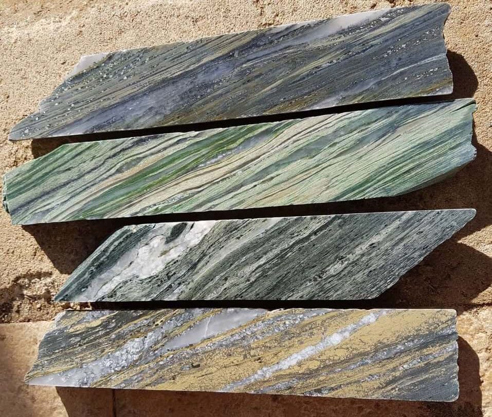 Drill core racks at mineral exploration site